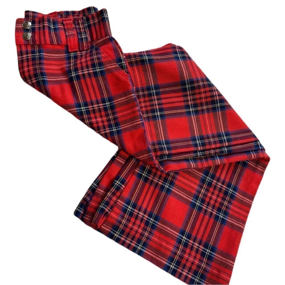 Retro Vintage 1970s JC Penny Tartan Plaid Flare Pants